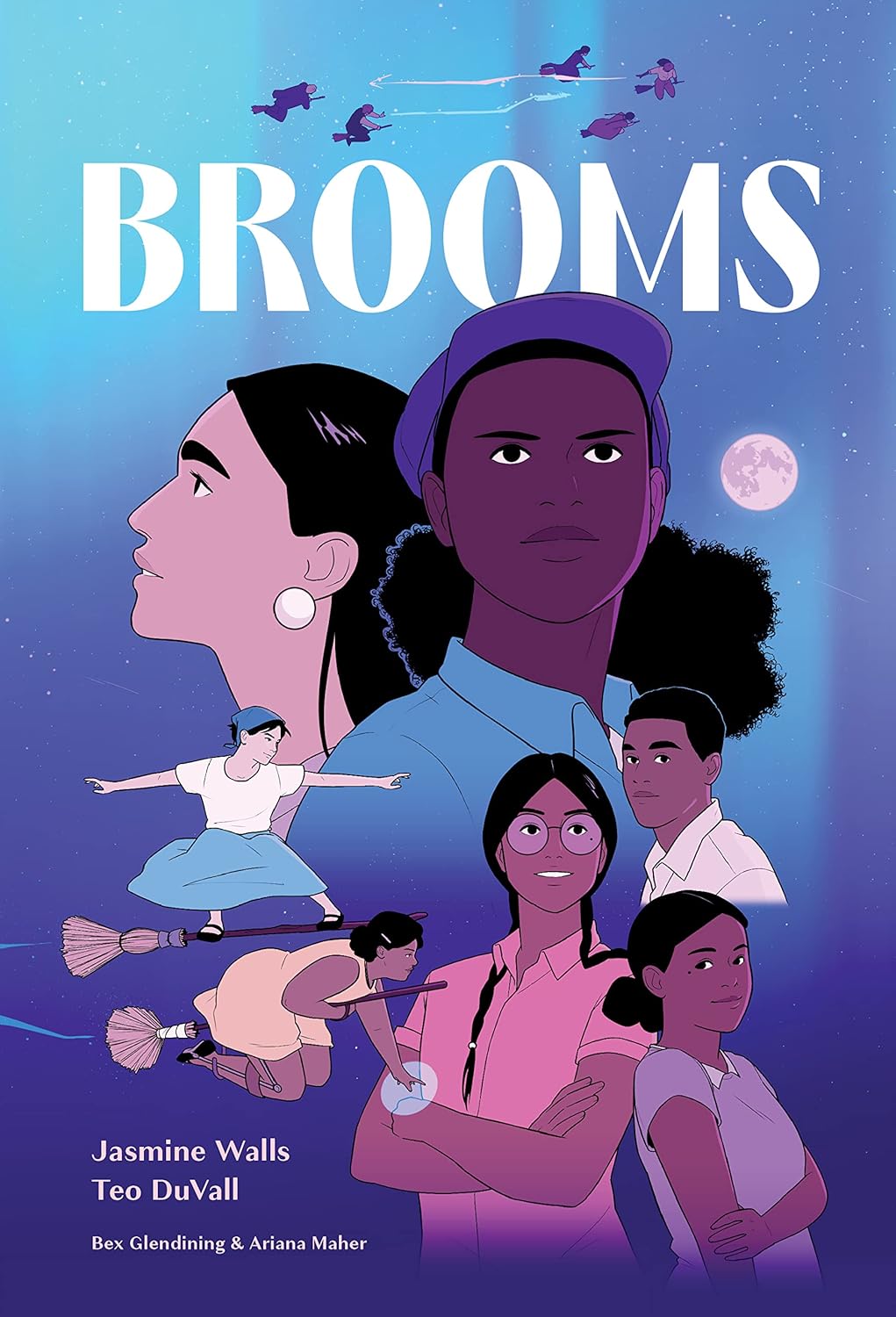 Front cover of Brooms by Jasmine Walls, illustrated by Teo DuVall