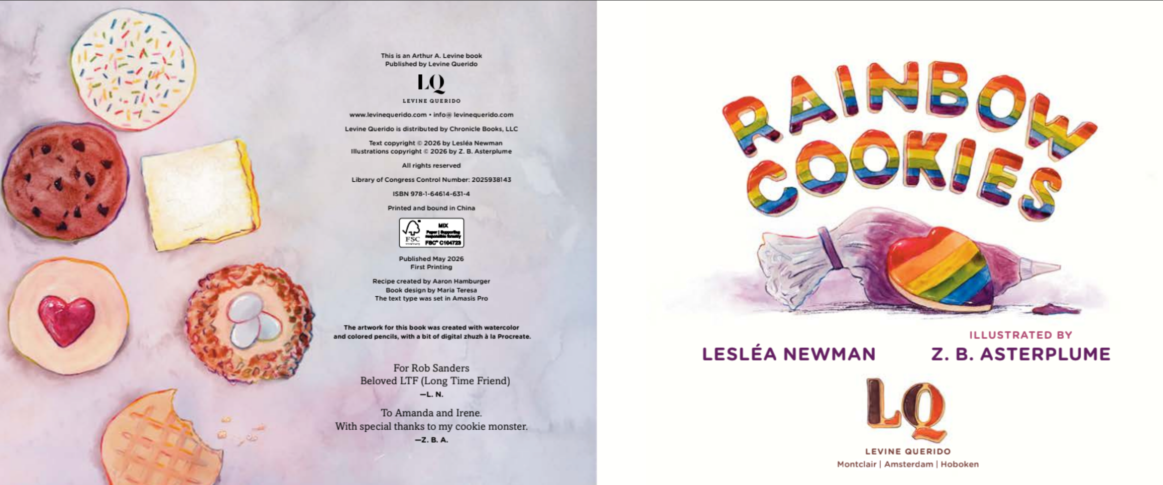 Rainbow Cookies by Lesléa Newman, illustrated by Z.B. Asterplume